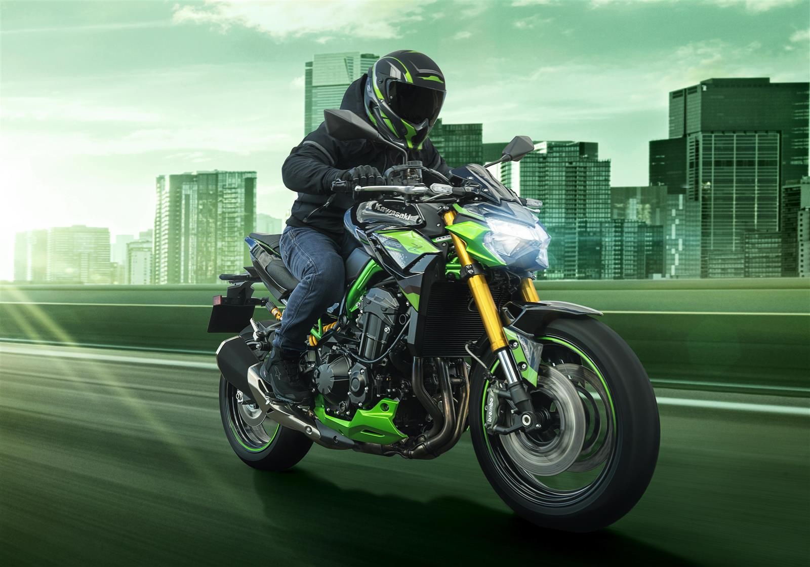 Kawasaki Z900 SE 2024 vue avant droit