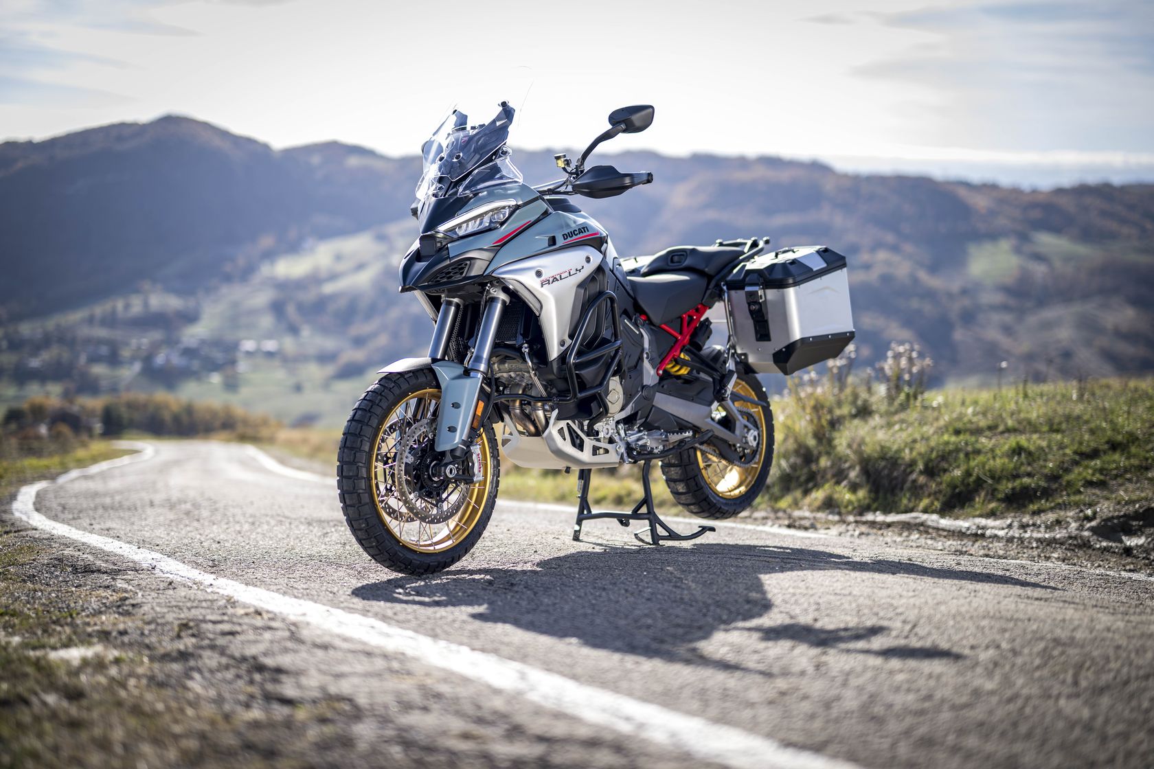 Ducati Multistrada V4 Rally 2026 en statique Ducati Multistrada V4 Rally 2026 en statique