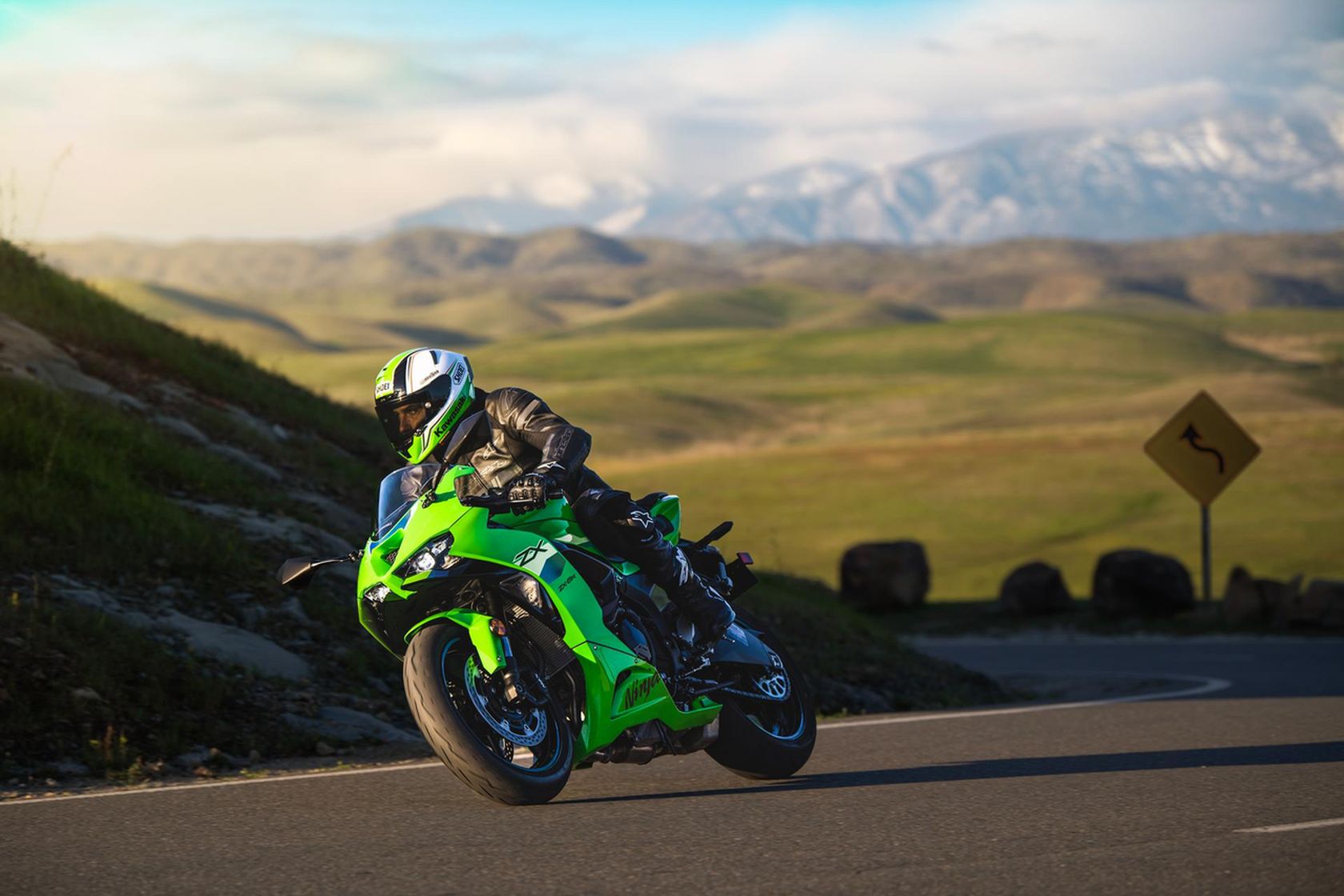 Kawasaki ZX-6R 2026 en action Kawasaki ZX-6R 2026 en action