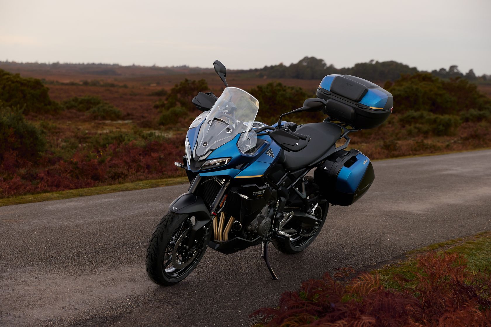 Triumph Tiger Sport 800 tour 2026 vue avant gauche Triumph Tiger Sport 800 tour 2026 vue avant gauche