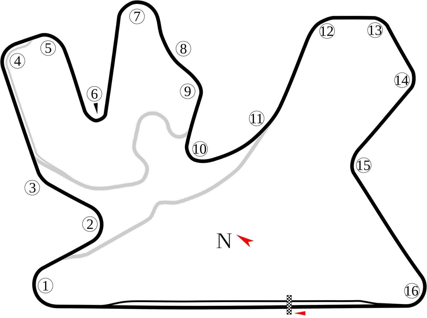 Plan du circuit de Losail au Qatar